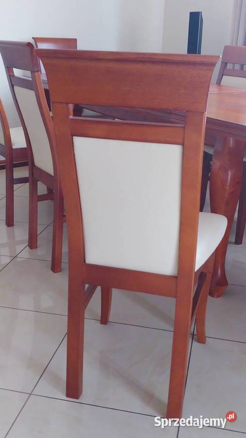 Stół drewniany plus 8 krzeseł Łask