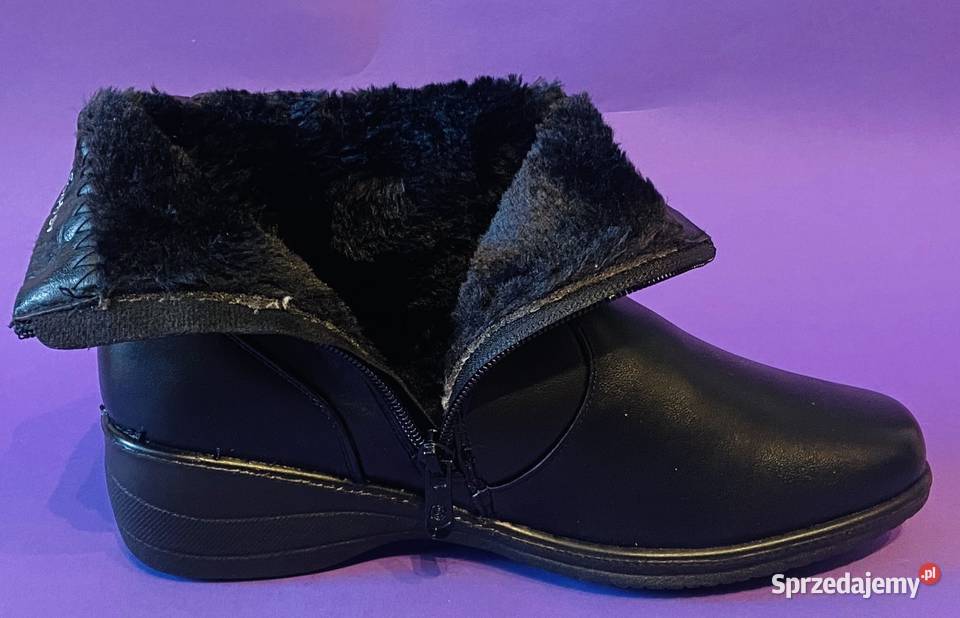 Czarne ocieplane damskie botki rozmiar 40 mazowieckie Żyrardów