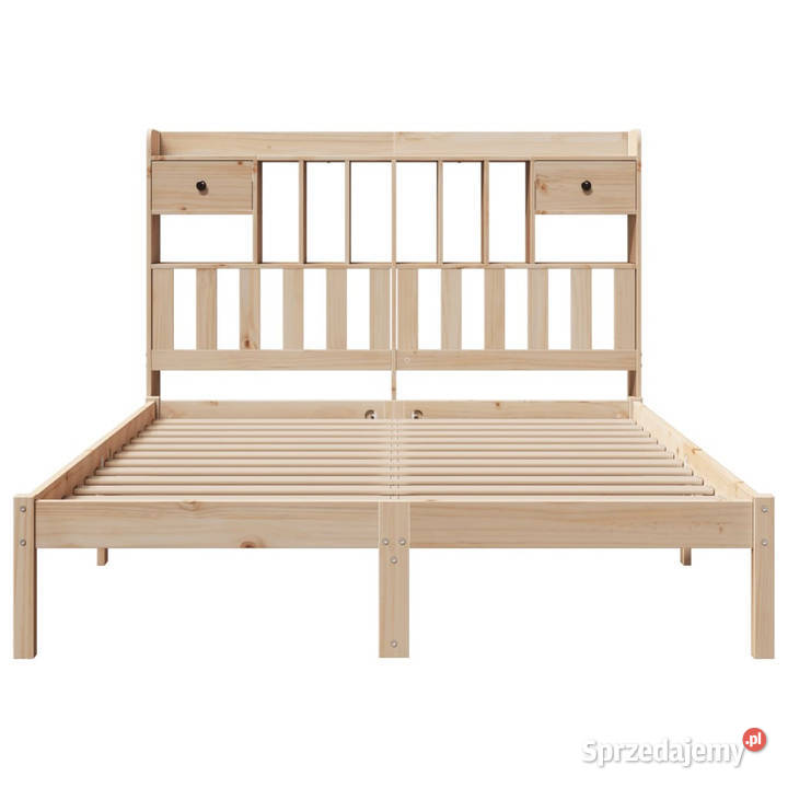 Łóżko z regałem bez materaca lite drewno sosnowe 110cm
