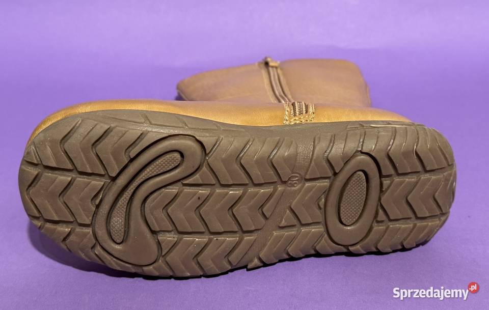 Beżowe ocieplane dziewczęce kozaki rozmiar 31 Kozaczki Żyrardów