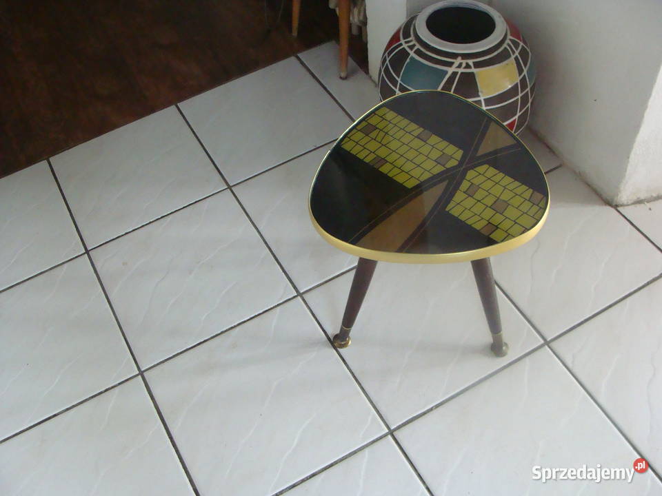 stolik kawowy szklany kwietnik z lat 70 tych Wrocław