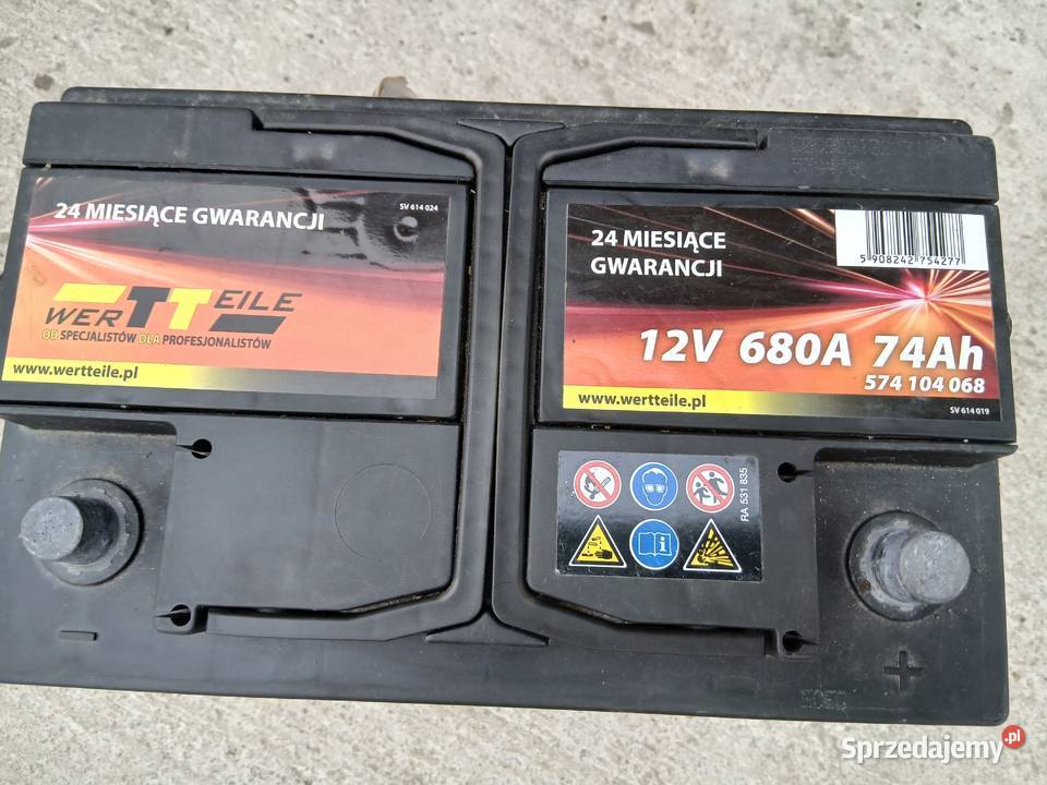Używany Akumulator 74Ah 680A zużycie 30 osobowe Szczerbice