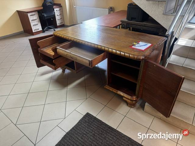 Biurko dębowe stan b duże antyk podkarpackie Pustków-Osiedle