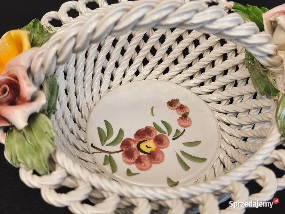 Koszyk porcelanowy ażurowy pleciony włoski Porcelana i szkło Chełm