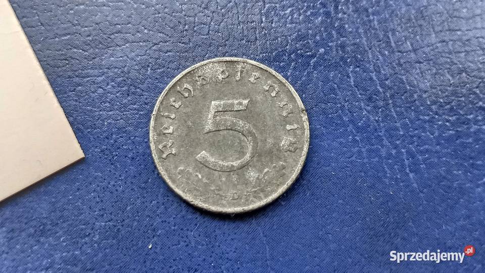 Stare monety 5 pfennig 1941 D Niemcy Lesko