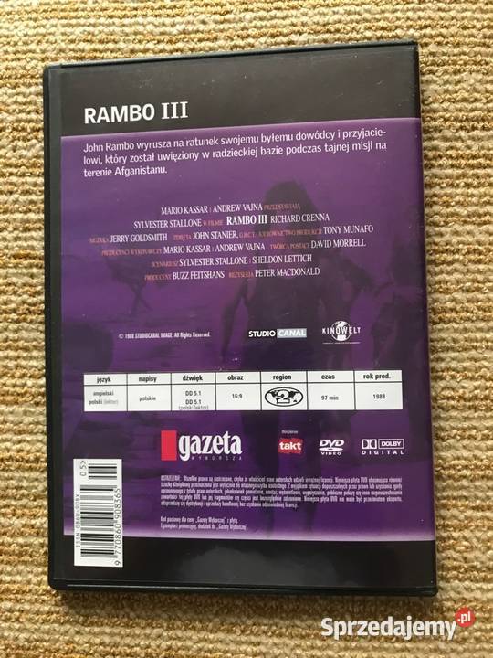 Rambo 3 dvd 1 płyta