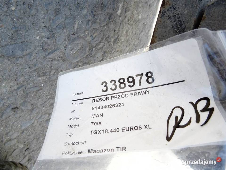 RESOR PRZÓD PRAWY MAN TGX I Van minibus sprzedam