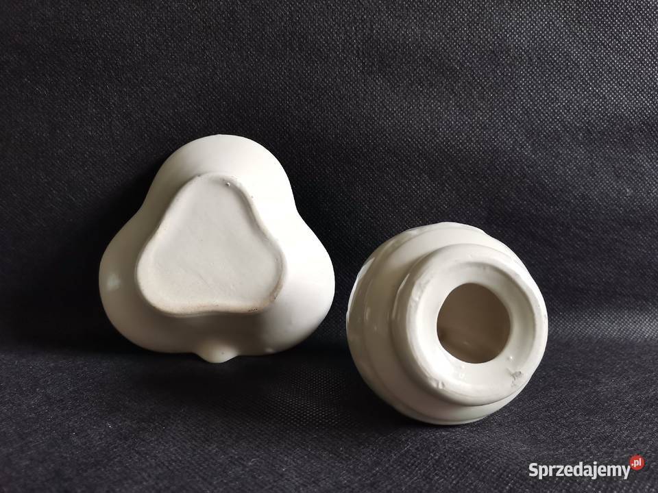 Stary świecznik kaganek i popielniczka porcelana Katowice