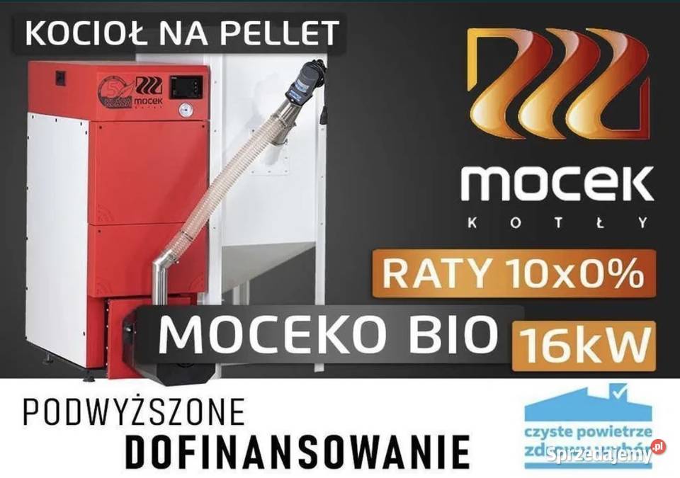 Kocioł na pellet drewno Moceko 16kW piec na wielkopolskie sprzedam