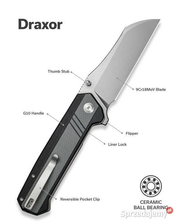 Nóż składany Sencut Draxor GrayBlack G10 Satin Warszawa sprzedam