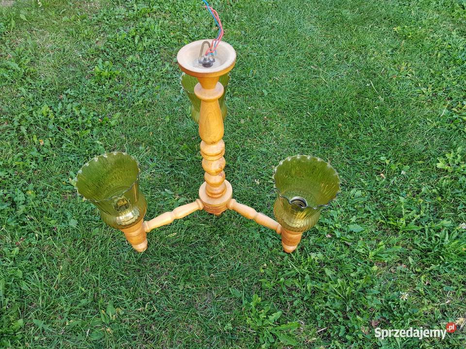 Żyrandol Stary Drewniany Stylowy Łagów