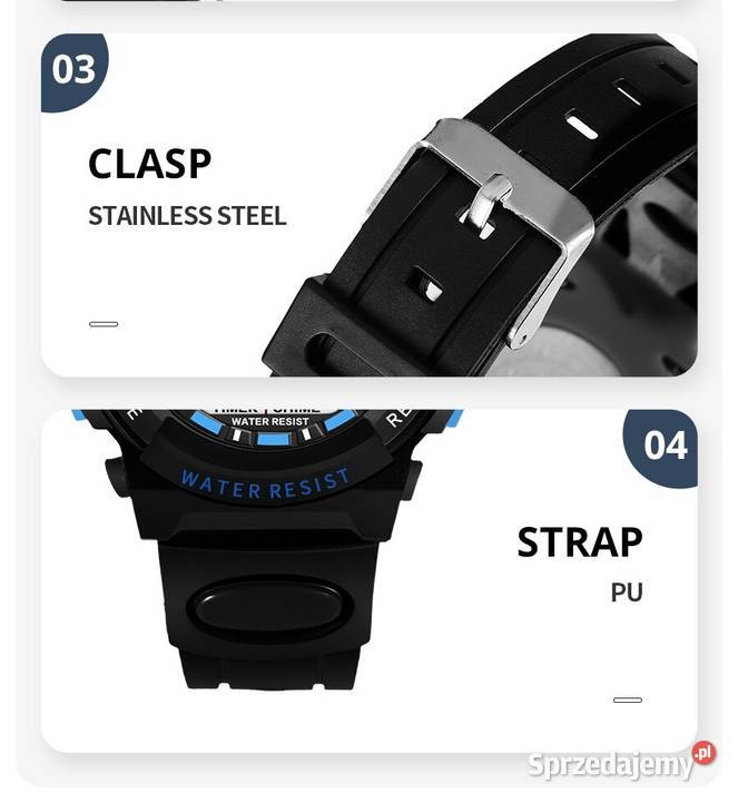 Sportowy zegarek elektroniczny dziecka chłopca