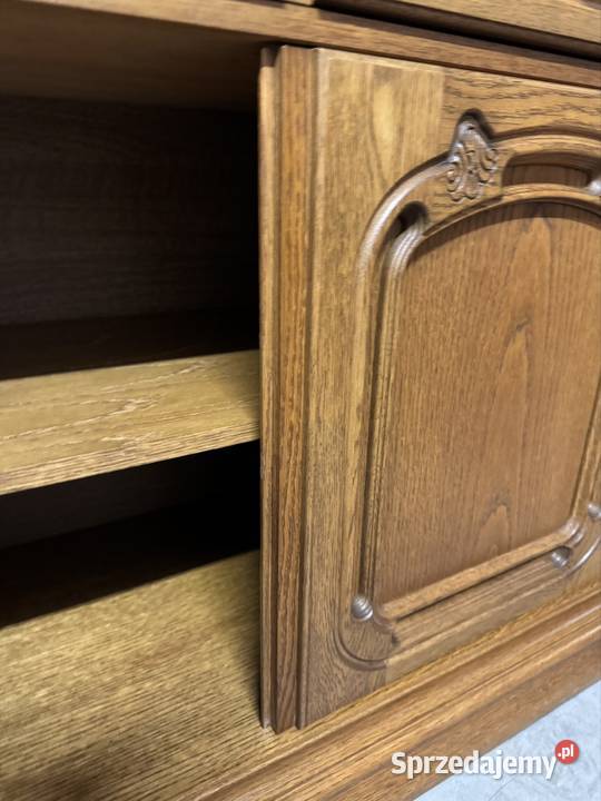 Zestaw dębowy komoda i witryna wisząca Ełk