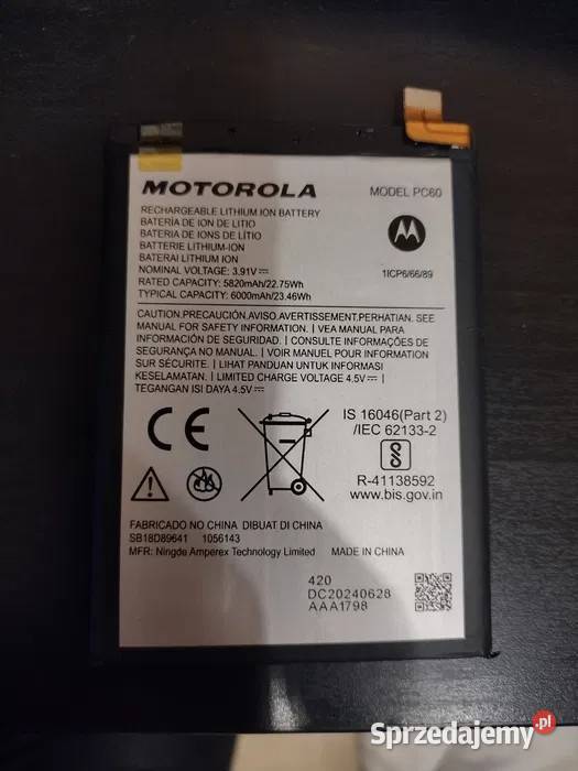 motorola g54 oryginalna bateria 6000mAh Lubartów