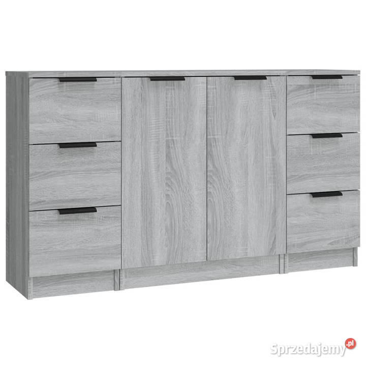 Szafki 3 szary dąb sonoma materiał Warszawa sprzedam