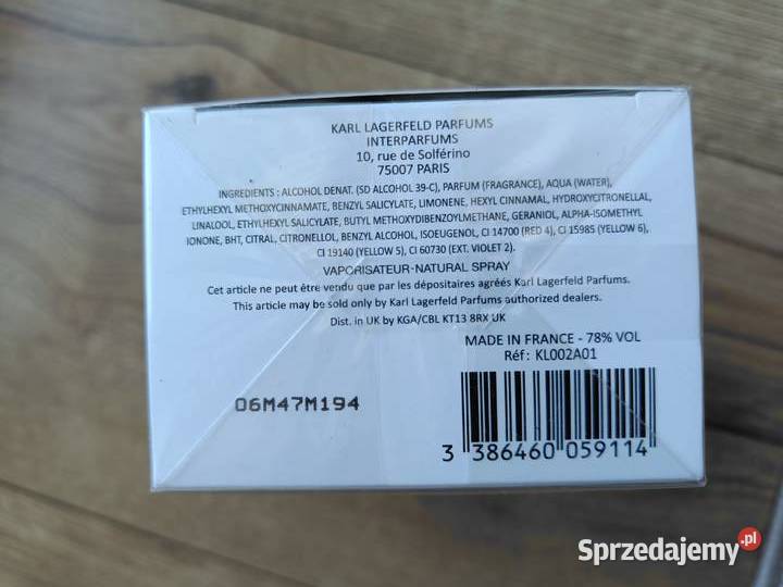 Karl Lagerfeld 85ml puste opakowanie wodzie lubelskie Biała Podlaska