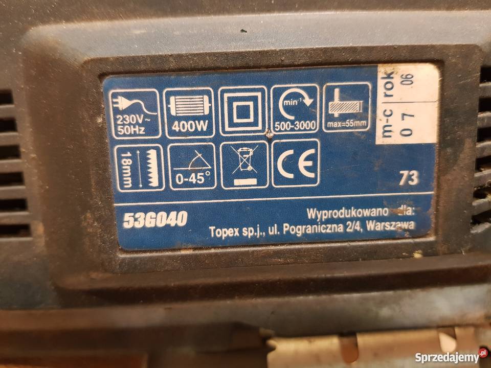 Wyrzynarka PEGASUS 53G040 moc 400W Pabianice