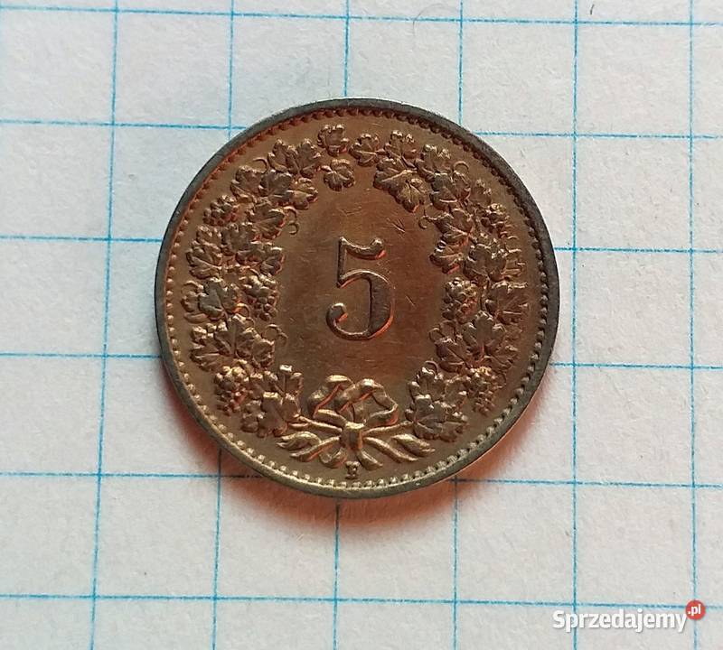 5 RAPPÓW 5 CENTYMÓW 1920 SZWAJCARIA Numizmatyka Piszczac