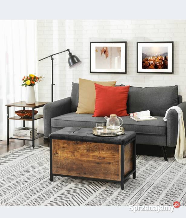 Skrzynia siedzisko pufa rustykalna lotf vintage Pufy i podnóżki