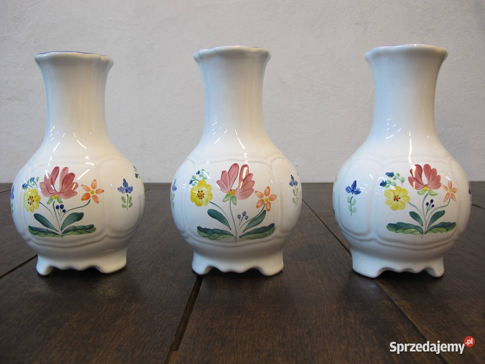 Wazon ceramiczny biały kwiaty Herend Węgry