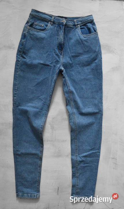 jeansy z wysokim stanem mom jeans L 40 niebieski Warszawa sprzedam