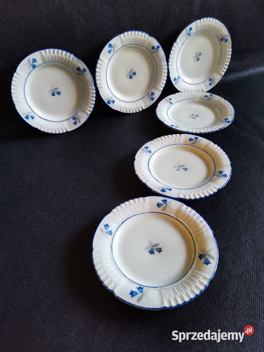 Stara porcelana Giesche talerzyki konfiturówki 6 Porcelana i szkło Katowice