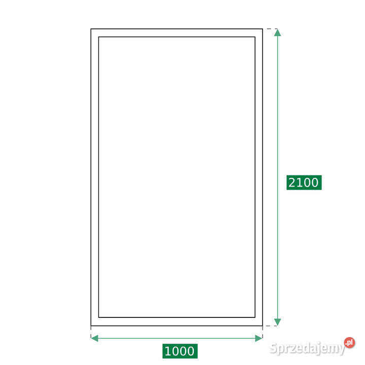 OKNO ALUMINIOWE STAŁE 1000x2100 ANTRACYT