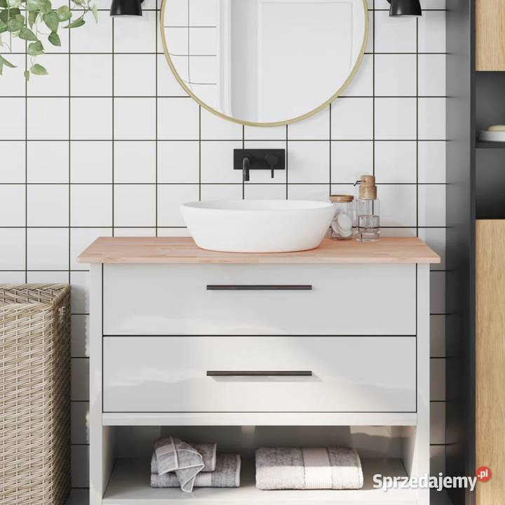 vidaXL Blat do łazienki 100x50x15 lite drewno Warszawa