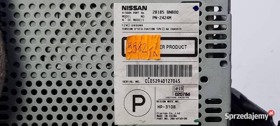 RADIO NISSAN ALMERA BN800 28185 osobowe Lipno