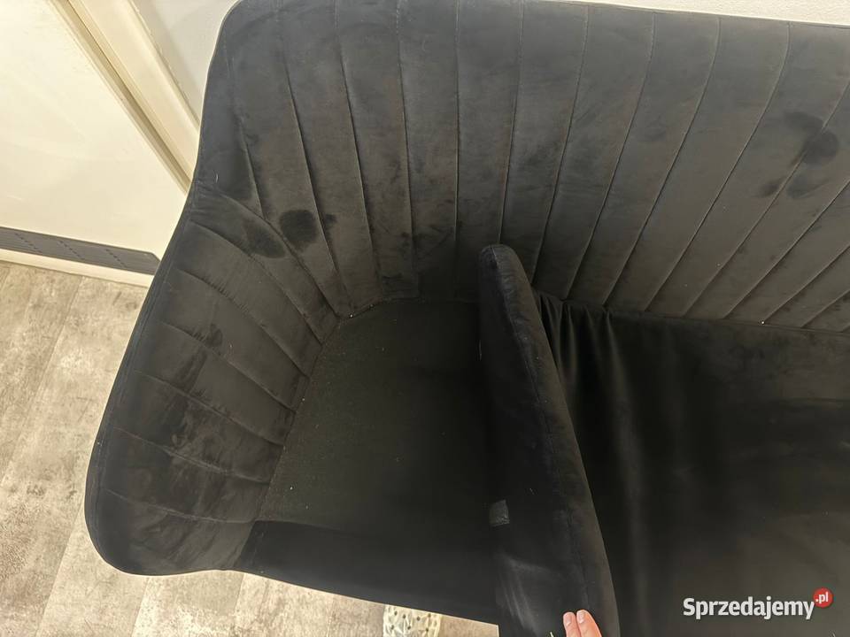 Beliani Sofa Kanapa 2Osobowa Welurowa Czarna Warszawa