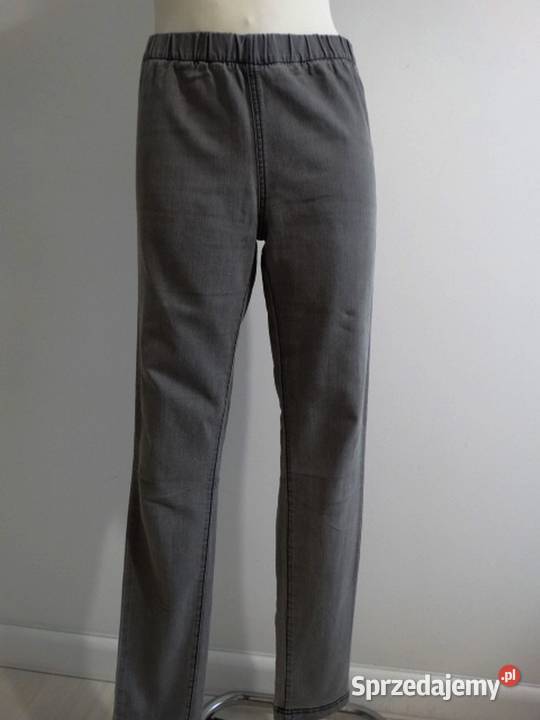 Spodnie Jeansy Jegginsy o Prostym Kroju na Gumce Odzież damska Łomża