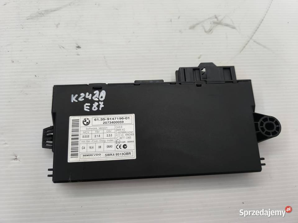 STEROWNIK MODUL CAS BMW 1 E87 E81 LIFT 16