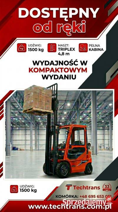 Wózek widłowy Kabina Goodsense Nowy 15 Tony Elbląg