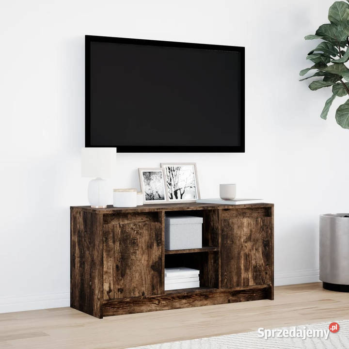 Szafka pod TV z LED przydymiony dąb 100x34x50 Warszawa