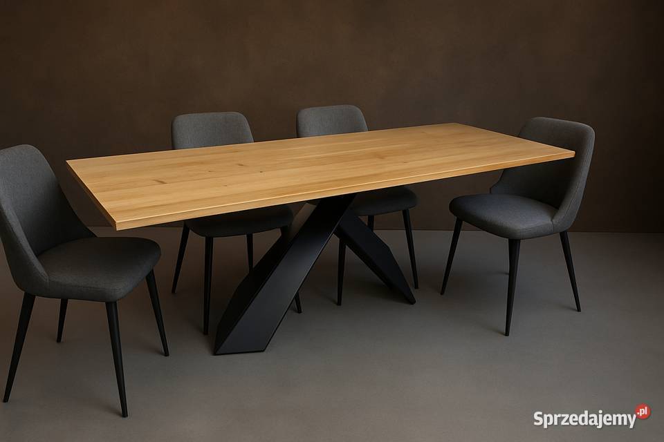 Stół Dębowy LOFT 100 Lite Drewno DĄB Rozkładany 77cm Szczecin