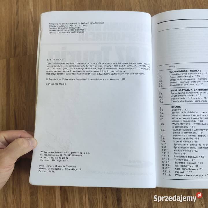 Książka Budowa naprawa eksploatacja Zaz Tavria Warszawa
