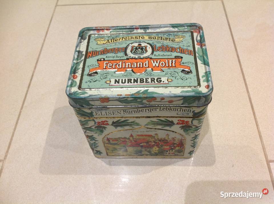 Stara Puszka Metalowa Herbatnikach Ferdinand Nowa Sól