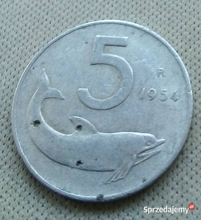 WŁOCHY5 LIRÓW1954 r Numizmatyka Legionowo