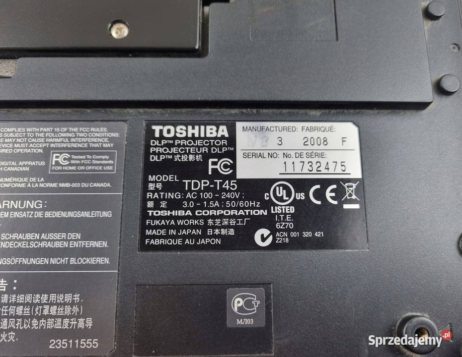 Projektor Toshiba TDPT4 DLP Sprawny Lampa 664H Warszawa