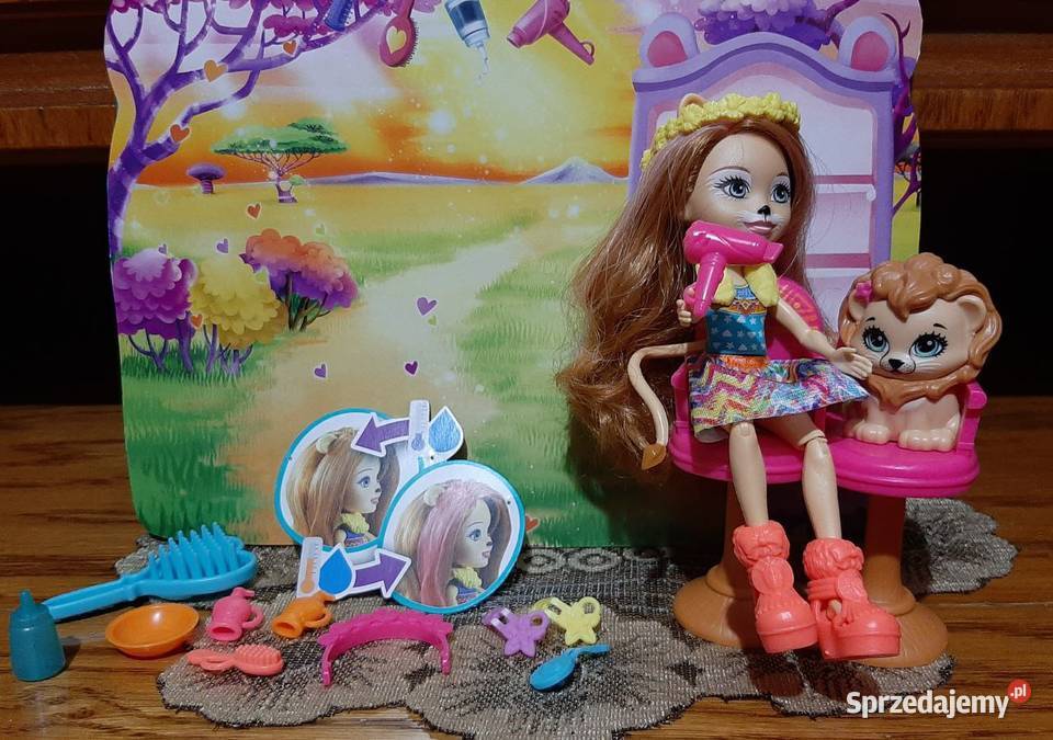 Lalka Enchantimals Lacey Lion z salonem i śląskie Zabrzeg