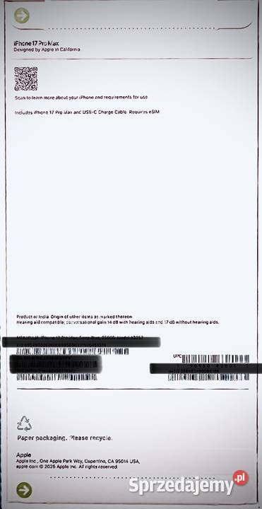 iPHONE 17 PRO 256 GB Blue Nowy Plombowany wprost Kielce