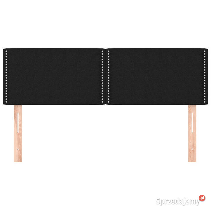 Zagłówki do łóżka 2 czarne 72x5x7888 tkanina