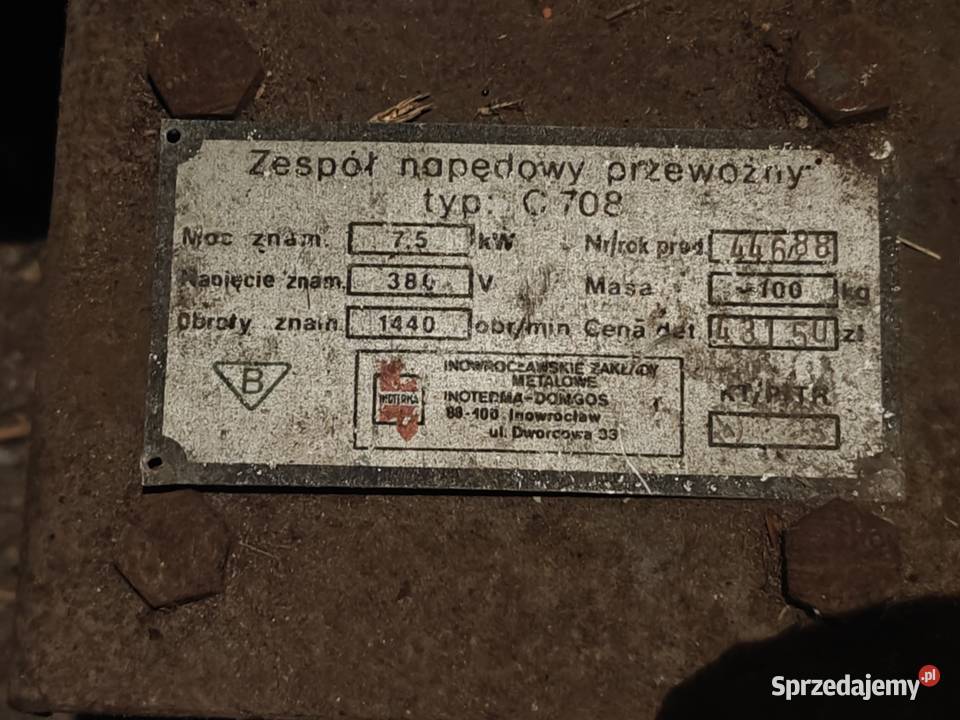 Zespół napędowy przewoźny typ C 708 75 kW 380 V sprzedam