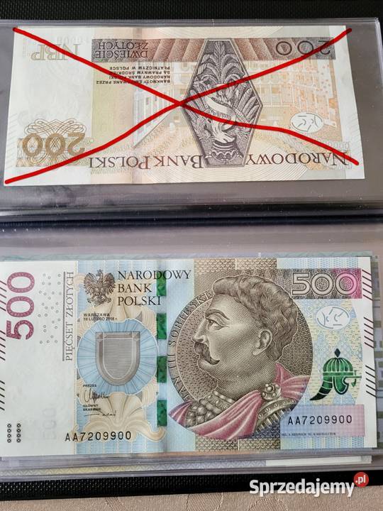 Polska 500 Złotych Jan III Sobieski Pierwsza Nowy Sącz