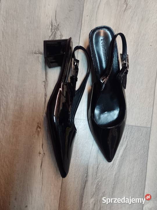 43 CZARNE czółenka wieczorowe z odkrytą piętą Kraków