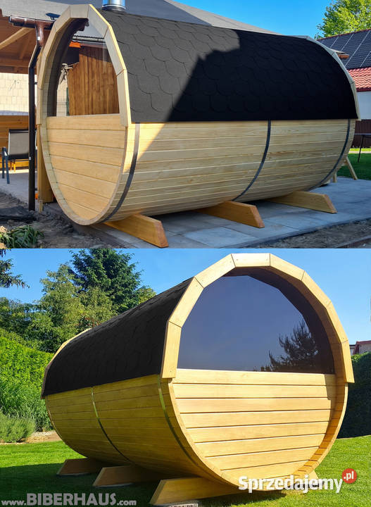 SAUNA Ogrodowa 300 OKNO 50 Beczka 500L Akcesoria Nowy Targ