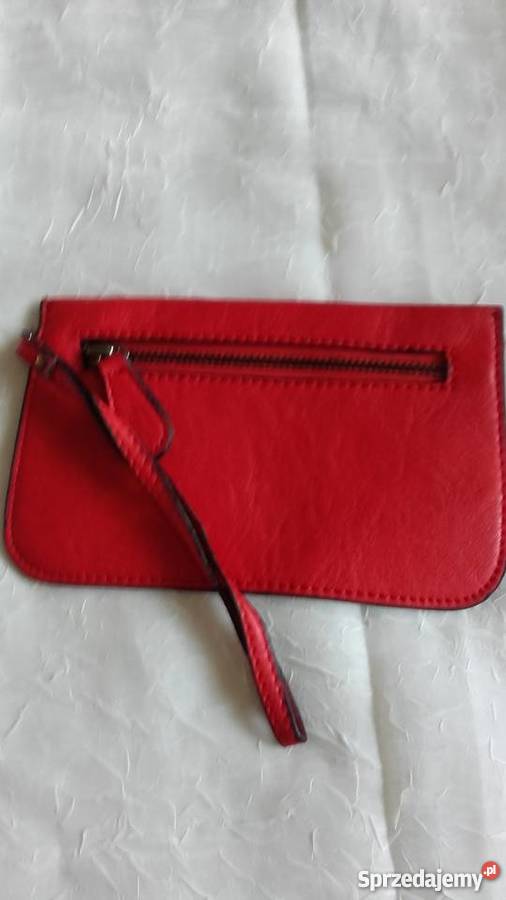 EFEKTOWNY SKÓRZANY PORTFEL W CZERWIENI Torby i torebki sprzedam