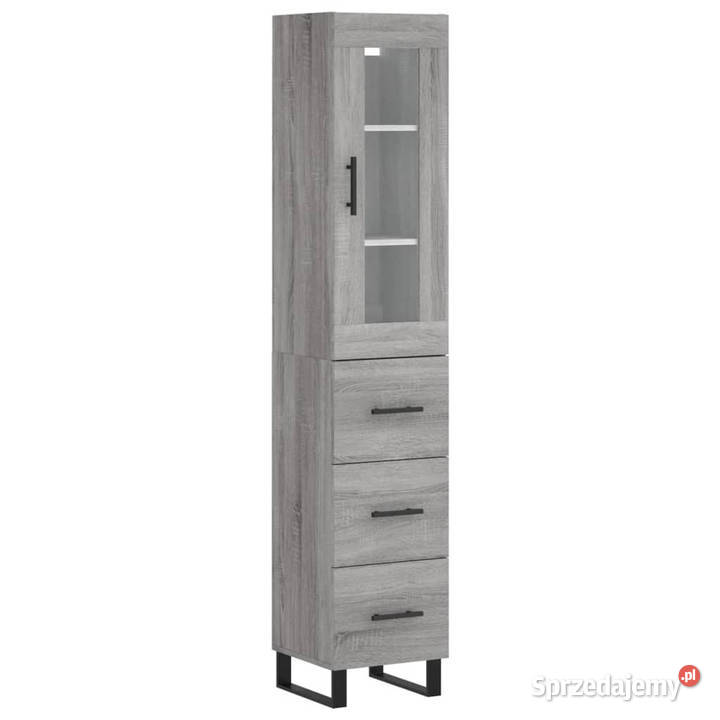 Wysoka szafka szary dąb sonoma 345x34x180 Pozostałe