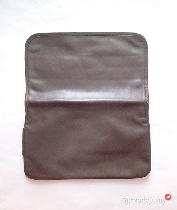 vintage kopertówka skórzana brązowa kopertówka żółty/złoty Torby i torebki sprzedam