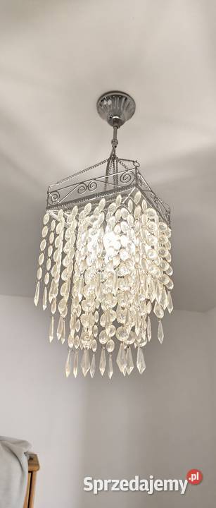Elegancka lampa wisząca kryształowa styl glamour Dobra sprzedam